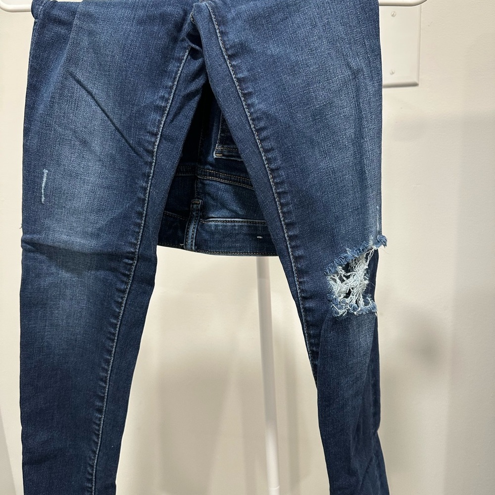 American Eagle Outfitters Ripped Blue Skinny Jeans
